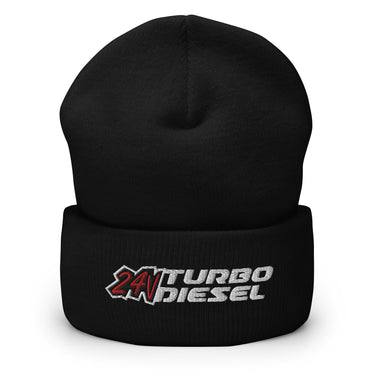 24 Valve 5.9 Diesel Winter Hat Cuffed Beanie-In-Black-From Aggressive Thread